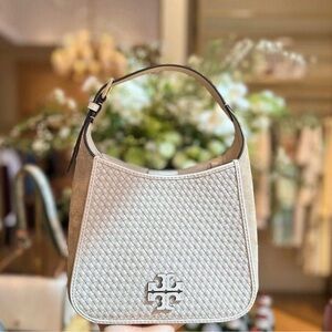 Tory Burch Beige Thea Woven Shoulder Bag